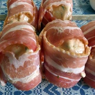 Schaschlik aus Pilzen mit Speck